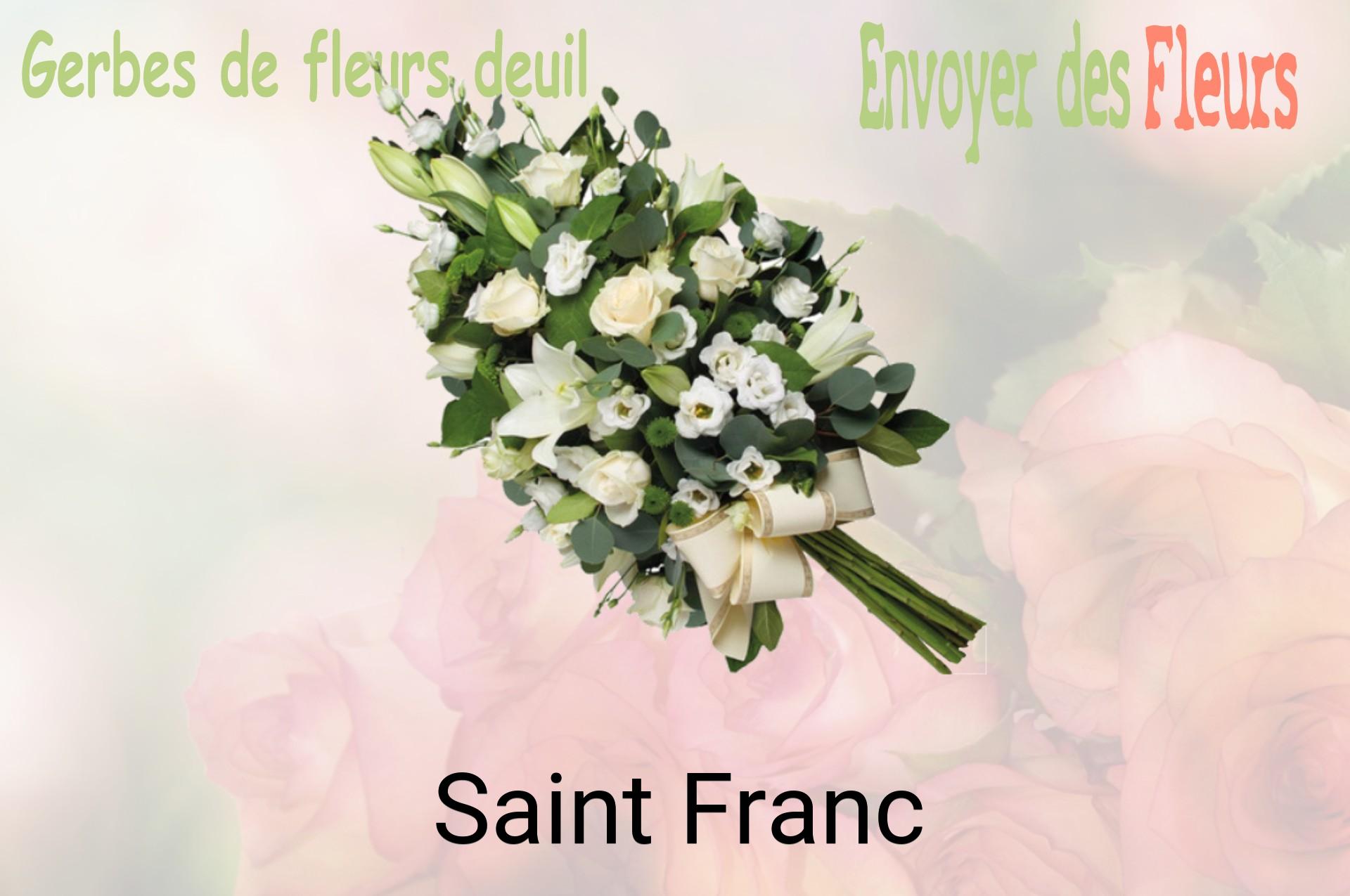Gerbe de fleurs de deuil livrée à Saint-Franc